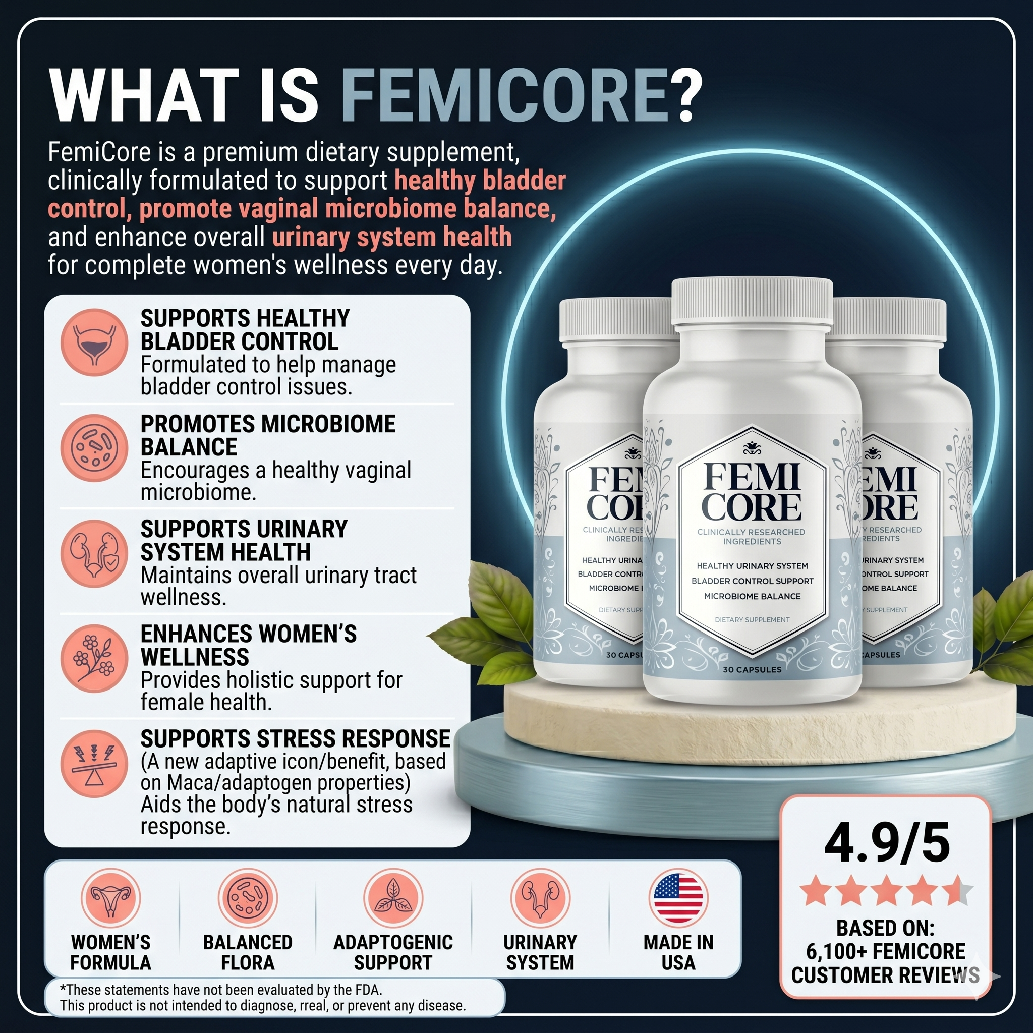 Femicore systemic approach to bladder wellness
